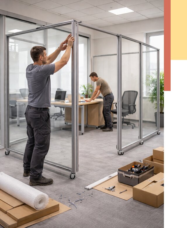 Мобильные офисные перегородки в Фрязино от 12981 руб. — установка под ключ | ОТДЕЛОЧНИК-Фрз