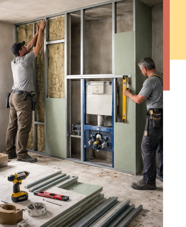 Установка сантехнических перегородок в Фрязино от 8827 руб. | ОТДЕЛОЧНИК-Фрз