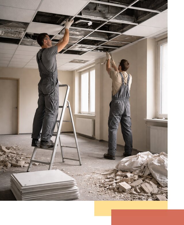 Демонтаж потолков Армстронг профессионально в Фрязино