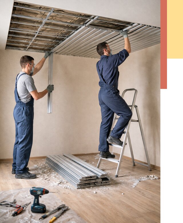 Демонтаж реечного потолка в Фрязино от 4673 руб. быстро и недорого | ОТДЕЛОЧНИК-Фрз