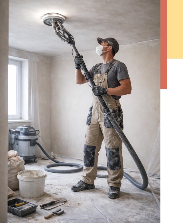 Шлифовка потолка в Фрязино от 3635 руб. — услуги шлифования потолка | ОТДЕЛОЧНИК-Фрз