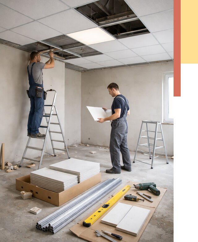 Монтаж потолка армстронг в Фрязино от 4673 руб/м2 — быстрая установка под ключ | ОТДЕЛОЧНИК-Фрз