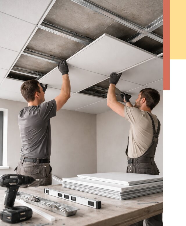 Монтаж кассетного потолка в Фрязино от 4673 руб/м2 — установка и сборка | ОТДЕЛОЧНИК-Фрз