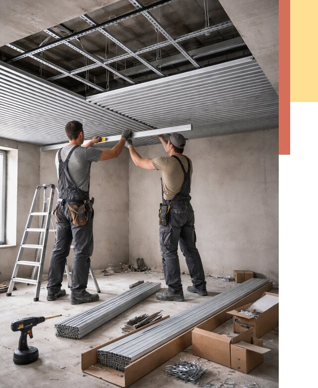 Монтаж реечного потолка в Фрязино от 4673 руб. под ключ | ОТДЕЛОЧНИК-Фрз