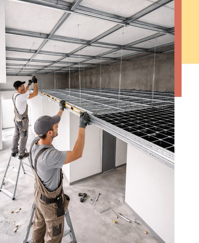 Монтаж потолка грильято в Фрязино от 467 руб./м² — быстрая сборка под ключ | ОТДЕЛОЧНИК-Фрз