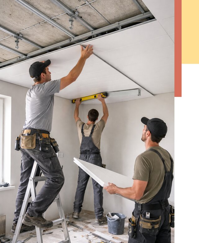 Монтаж потолка из ПВХ панелей в Фрязино от 3635 руб./м2 — быстро и недорого | ОТДЕЛОЧНИК-Фрз