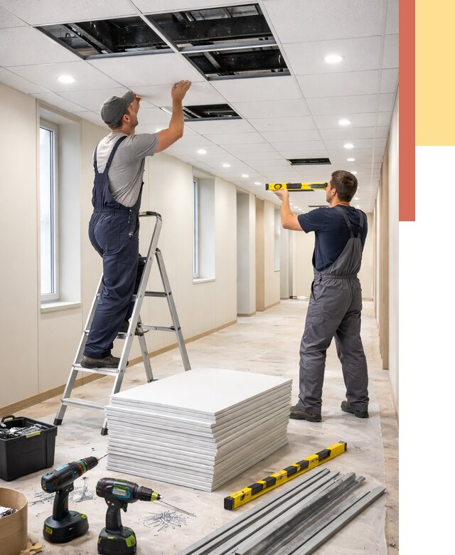 Ремонт потолка Армстронг в Фрязино от 4673 руб. — быстро и недорого | ОТДЕЛОЧНИК-Фрз