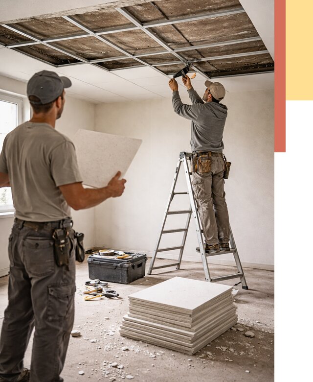 Замена плит подвесного потолка в Фрязино от 1817 руб. быстро и недорого | ОТДЕЛОЧНИК-Фрз