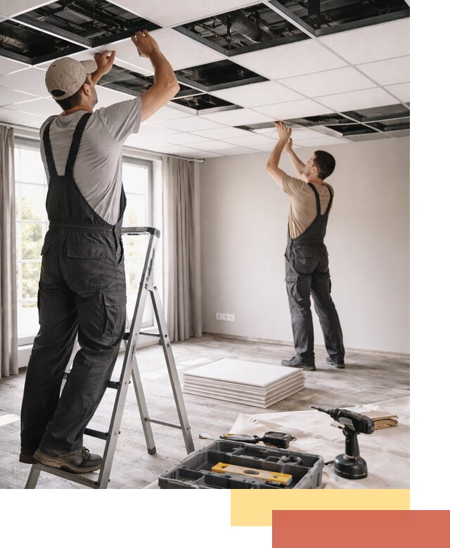 Замена плит подвесного потолка в Фрязино быстро и качественно