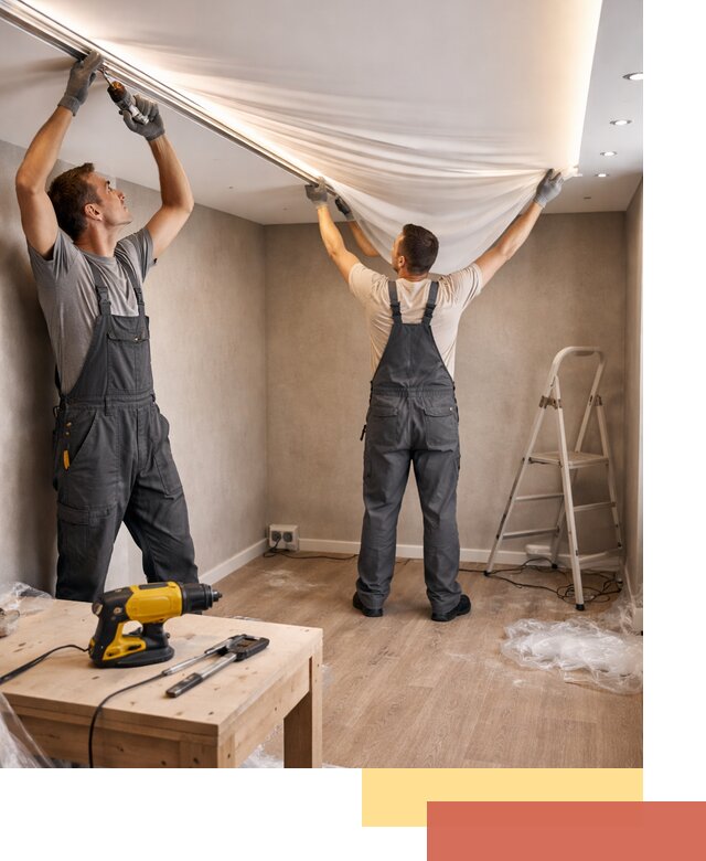 Монтаж натяжного потолка с подсветкой в Фрязино цена и сроки