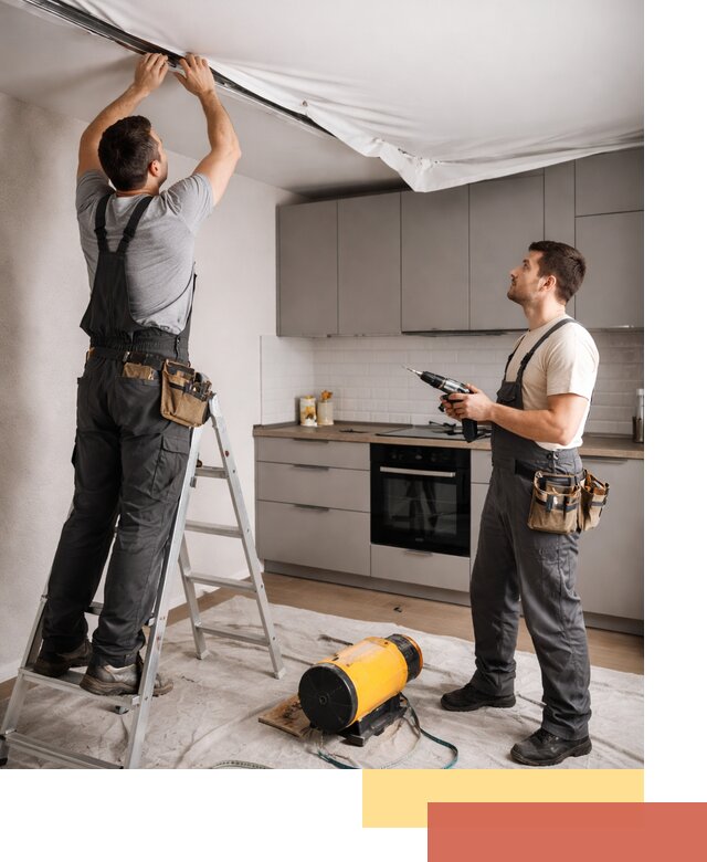 Монтаж натяжного потолка на кухне в Фрязино