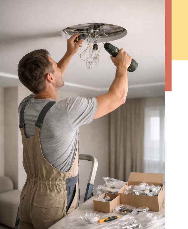 Установка люстры в натяжной потолок в Фрязино от 1246 руб. | Быстро и недорого — ОТДЕЛОЧНИК-Фрз