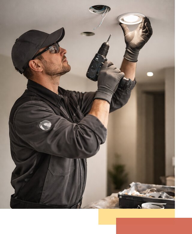 Установка точечных светильников в натяжной потолок в Фрязино