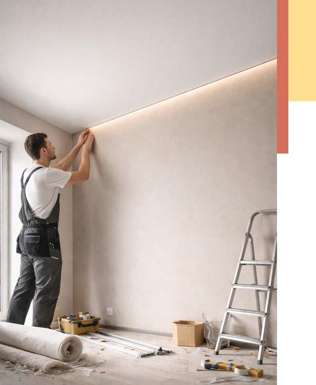 Теневые натяжные потолки в Фрязино от 8516 руб. под ключ | ОТДЕЛОЧНИК-Фрз