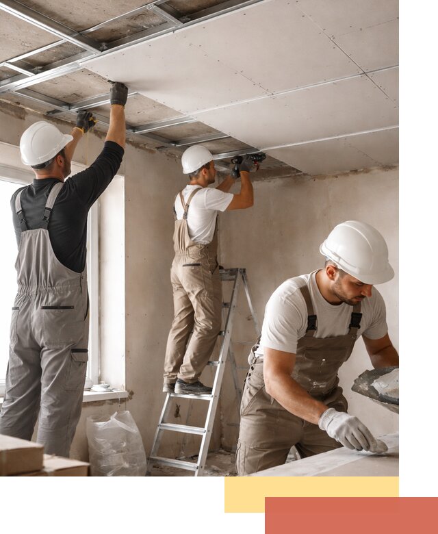 Одноуровневый потолок из гипсокартона в Фрязино — монтаж и отделка