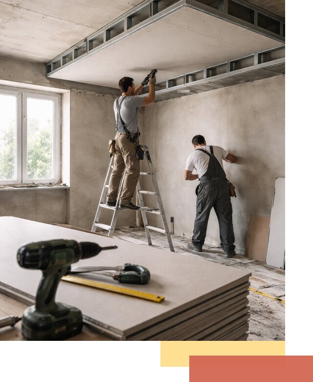 Двухуровневый потолок из гипсокартона в Фрязино