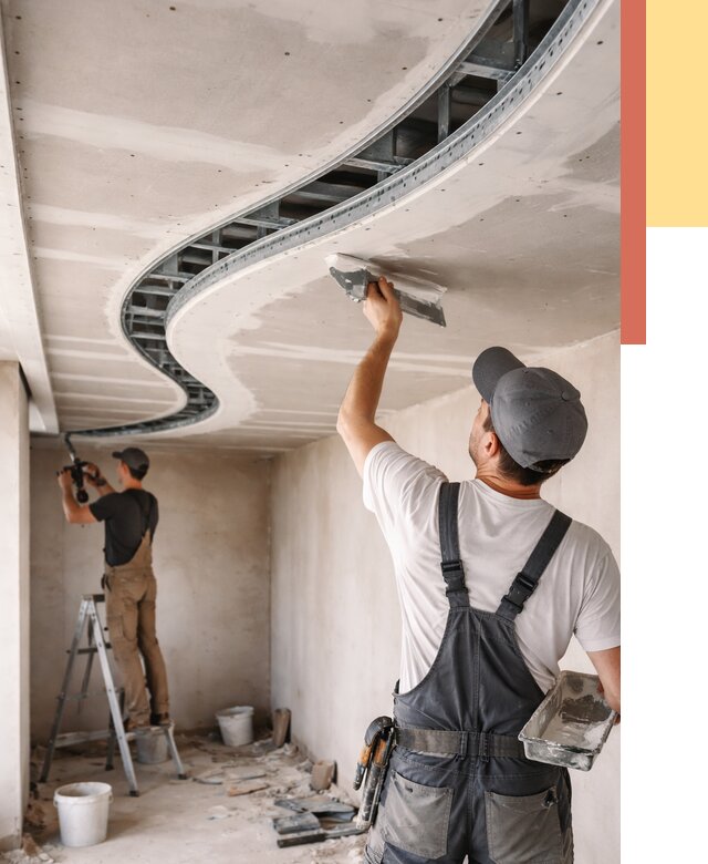 Криволинейный потолок из гипсокартона в Фрязино от 2181 руб./м2 | ОТДЕЛОЧНИК-Фрз