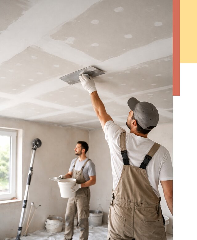Шпаклевка потолка из гипсокартона в Фрязино от 3323 руб./м2 — услуги под ключ | ОТДЕЛОЧНИК-Фрз