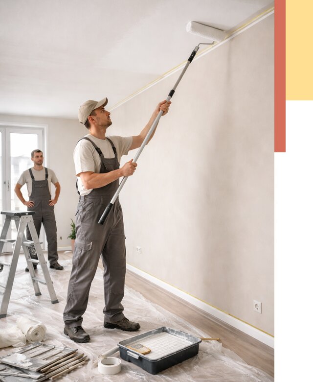 Покраска потолка из гипсокартона в Фрязино от 4673 руб./м2 — услуги под ключ | ОТДЕЛОЧНИК-Фрз