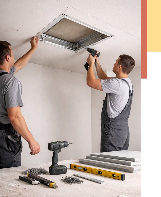 Установка люка в потолок ГКЛ в Фрязино от 2596 руб. под ключ | ОТДЕЛОЧНИК-Фрз