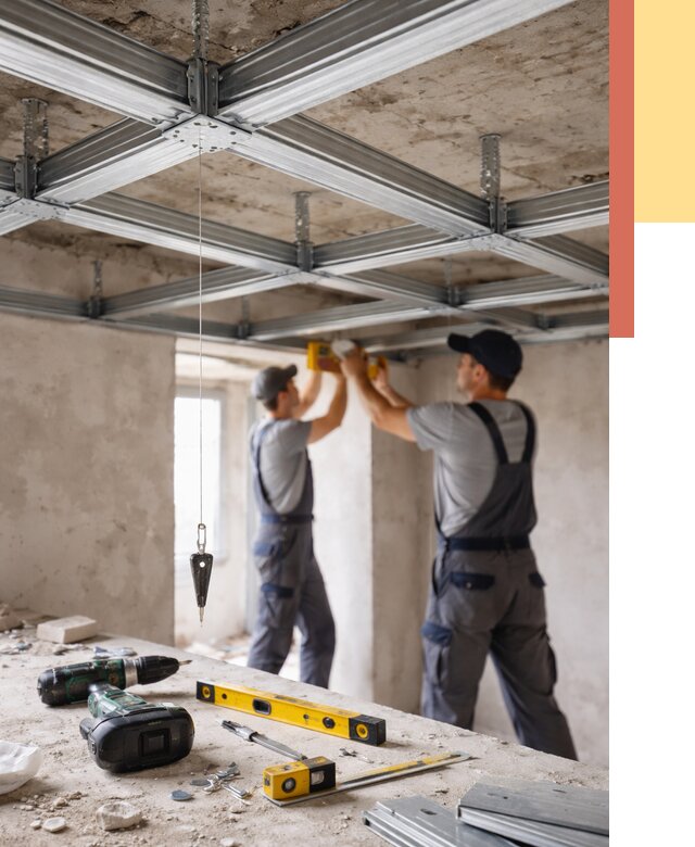 Монтаж каркаса потолка из профиля в Фрязино от 4673 руб. — услуги ОТДЕЛОЧНИК-Фрз