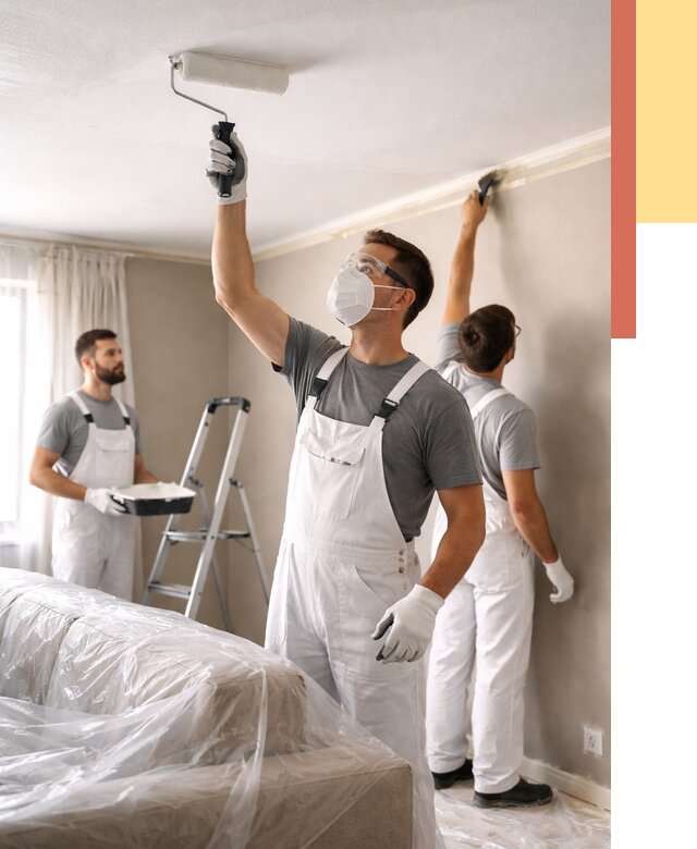 Покраска потолка водоэмельсионной краской в Фрязино от 2285 руб/м² — услуги под ключ | ОТДЕЛОЧНИК-Фрз