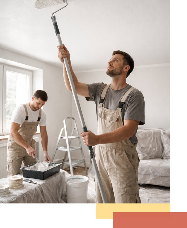 Покраска потолка водоэмульсионной краской в Фрязино