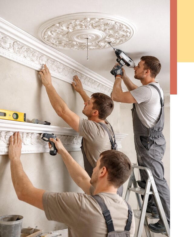 Монтаж лепнины на потолок в Фрязино от 3323 руб. быстро и недорого | ОТДЕЛОЧНИК-Фрз