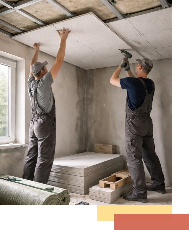 Шумоизоляция потолка панелями ЗИПС в Фрязино